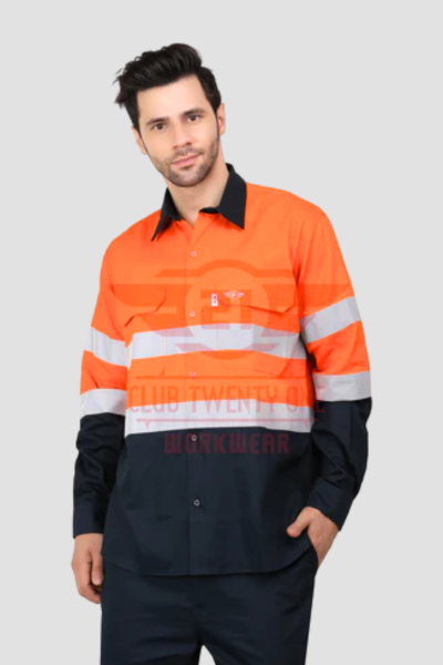Rigmate Shirt - Orange/Navy Blue