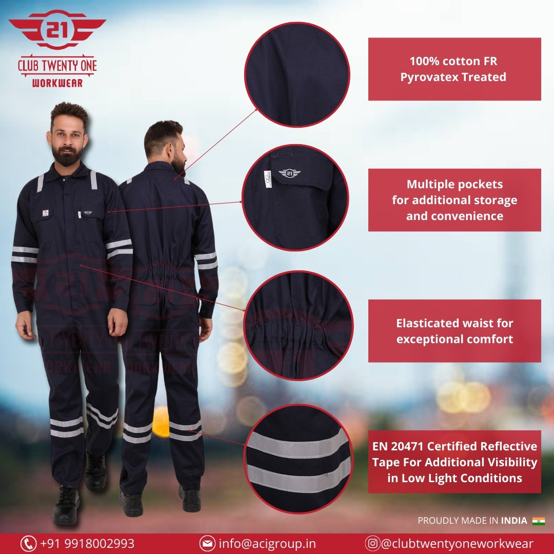 Port Flame Coverall - Navy Blue