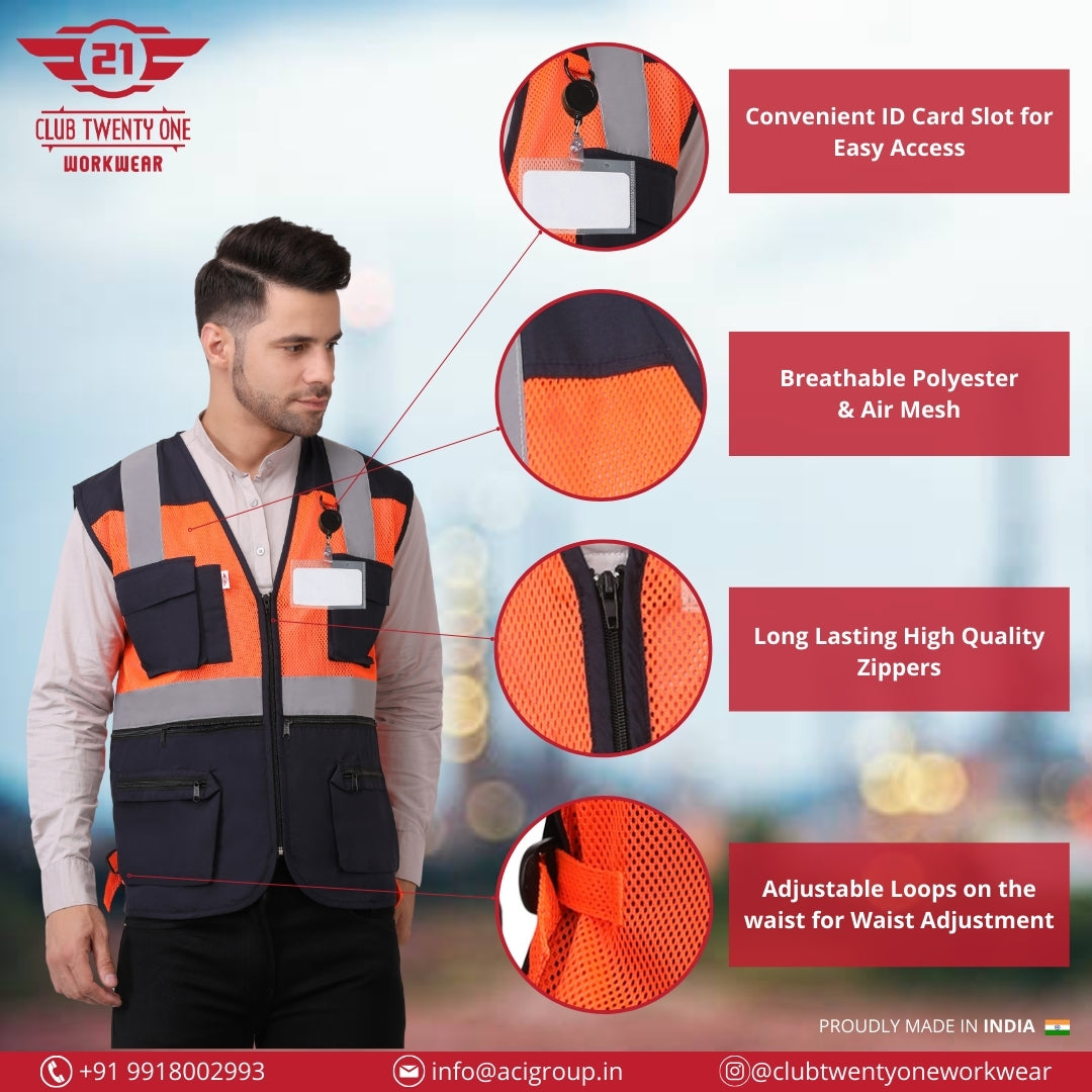 Safex Ultra Vest - Orange/Navy Blue