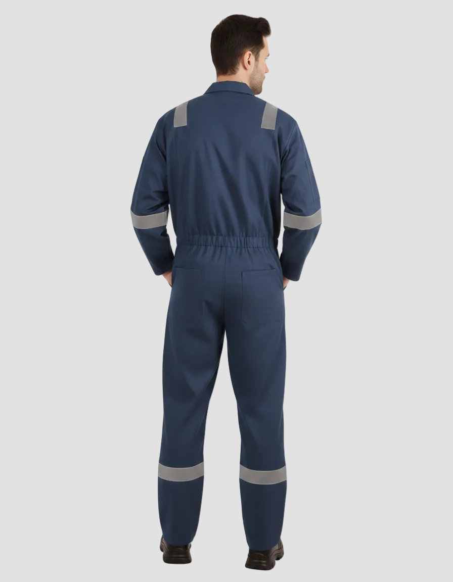 Poly-Cot Coverall - Navy Blue