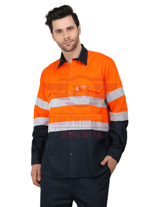 Rigmate Shirt - Orange/Navy Blue
