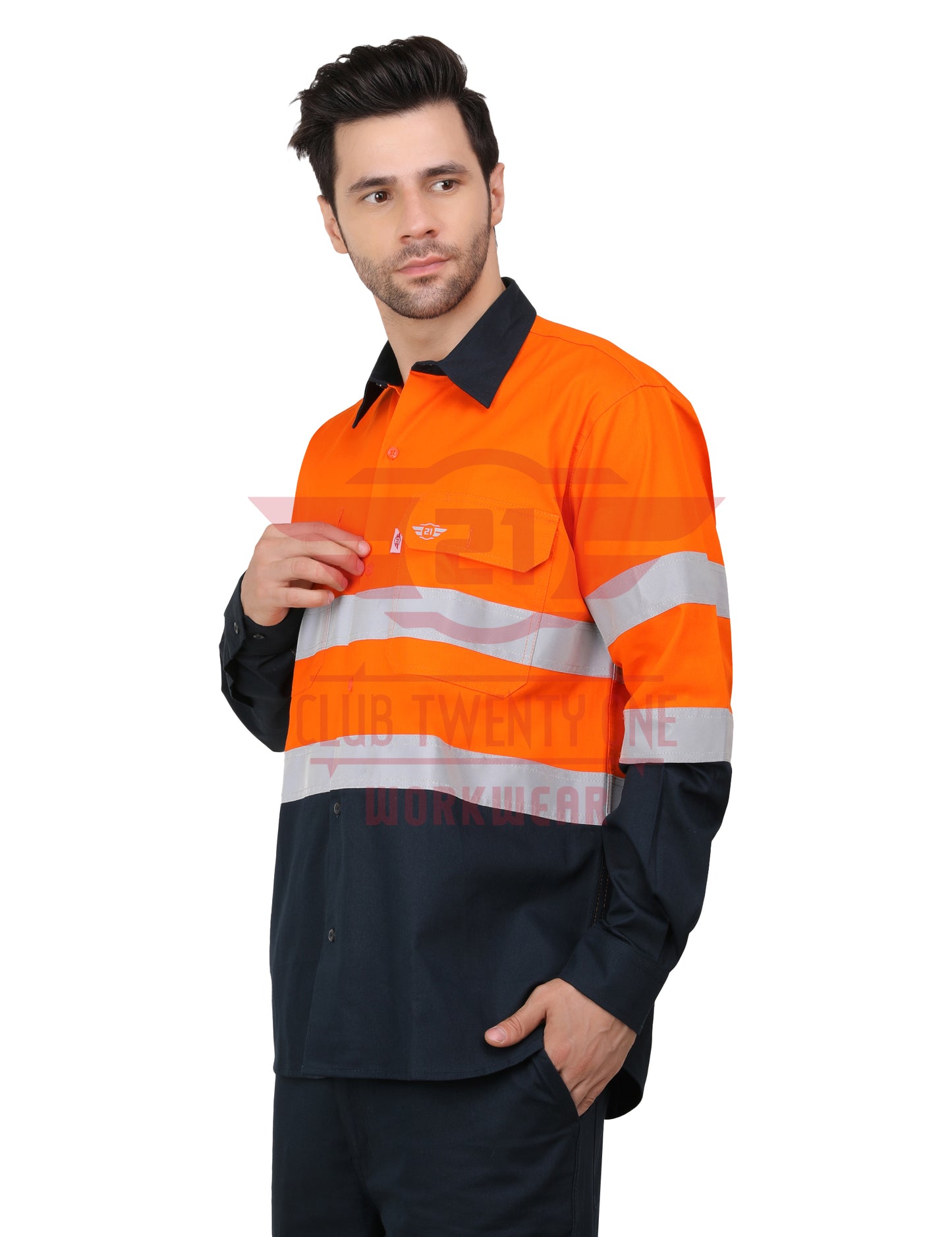 Rigmate Shirt - Orange/Navy Blue
