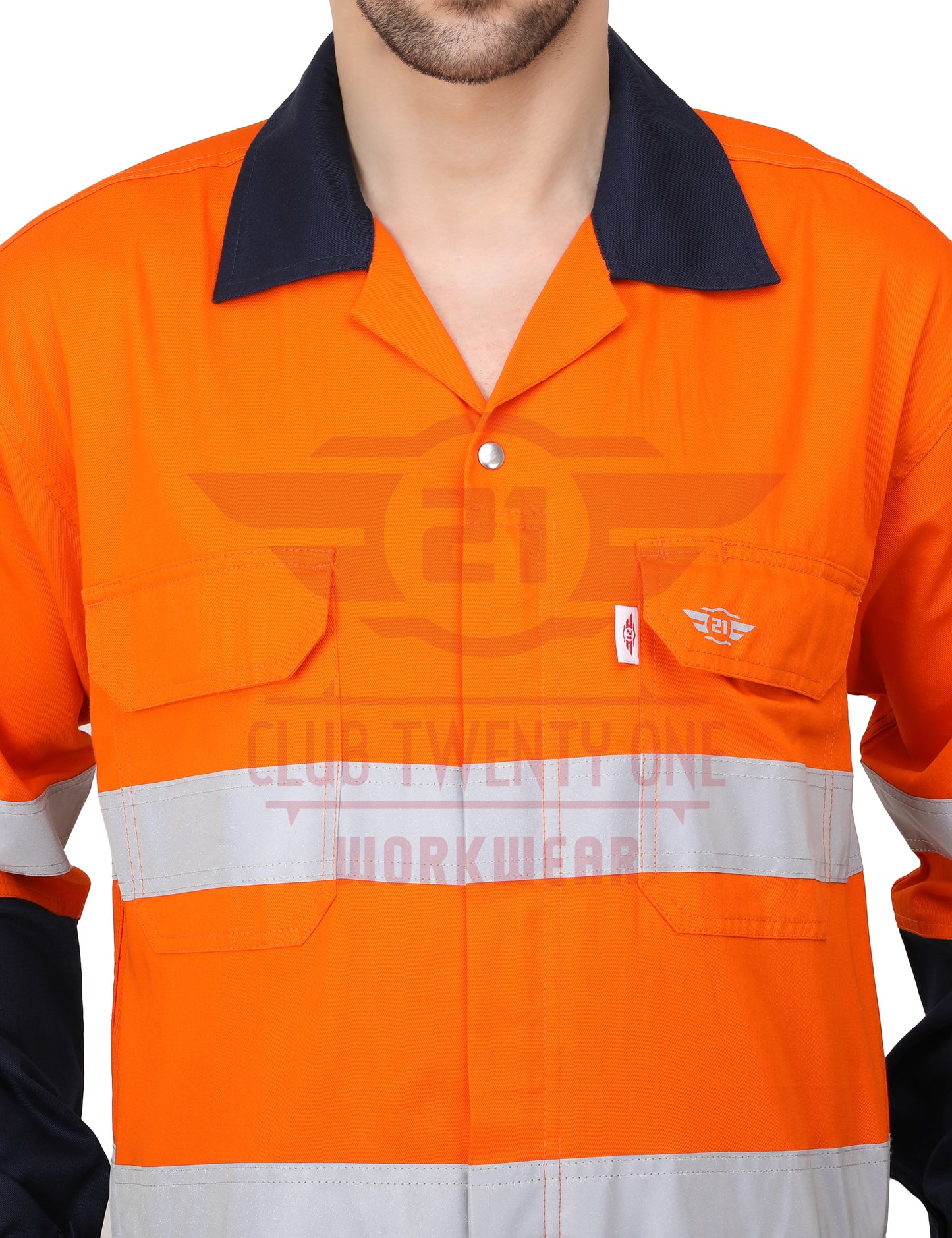 Rigmate Shirt - Orange/Navy Blue