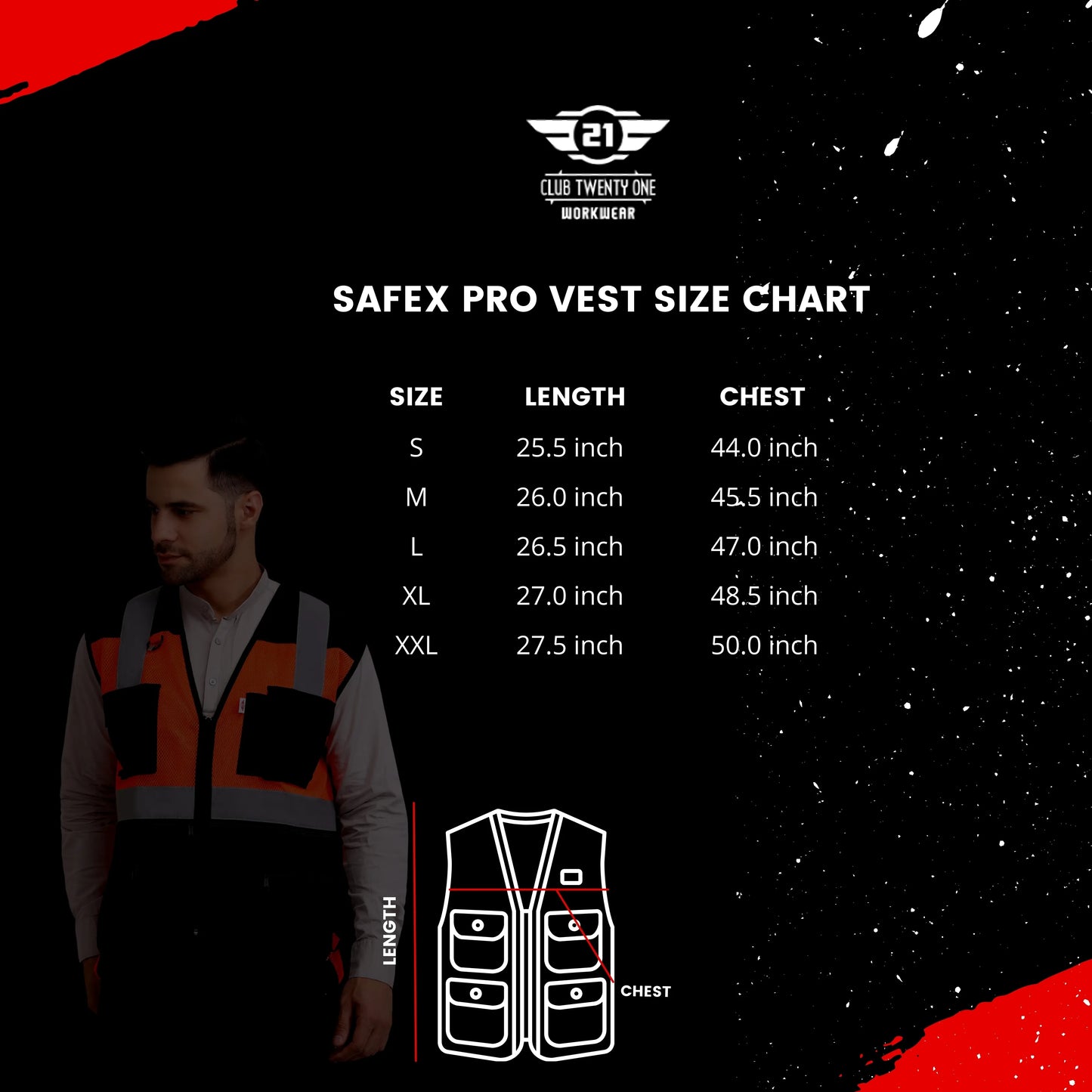 Safex Ultra Vest - Orange/Navy Blue