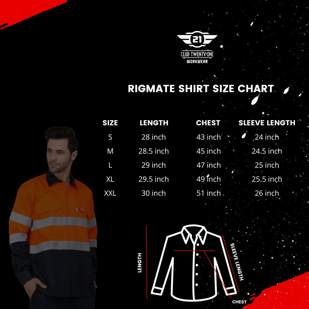 Rigmate Shirt - Orange/Navy Blue