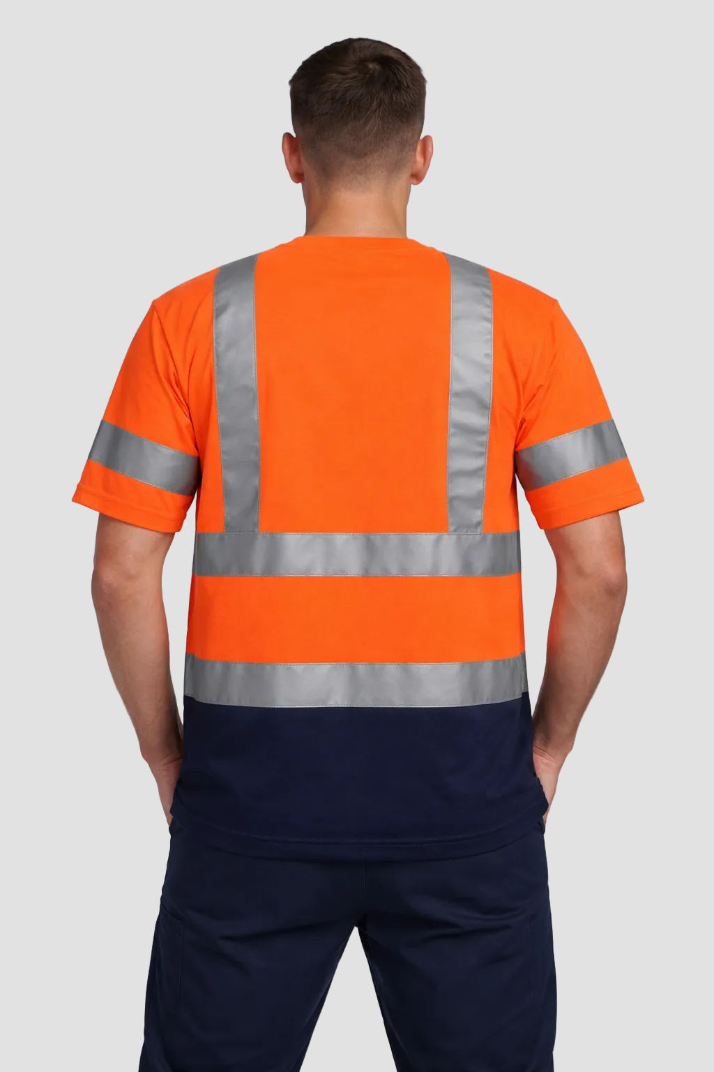 Bright Safe T-shirt - Orange/Navy Blue