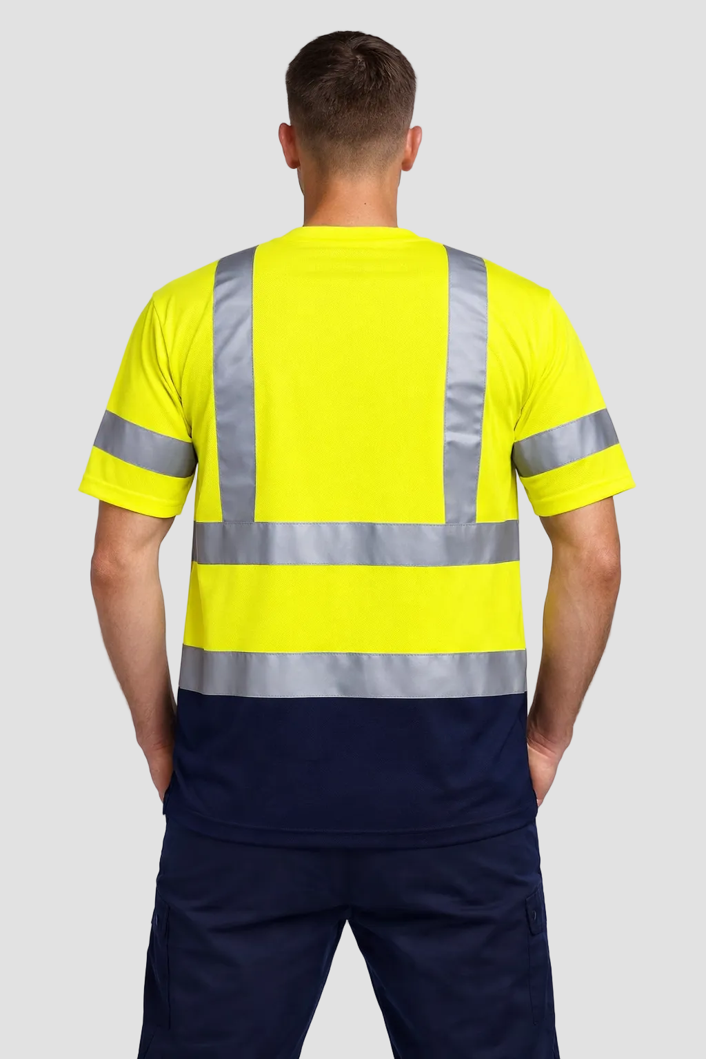 Bright Safe T-shirt - Yellow/Navy Blue