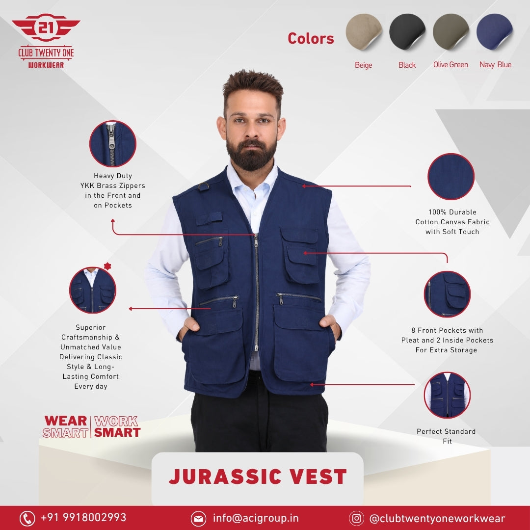 Jurassic Vest - Navy Blue