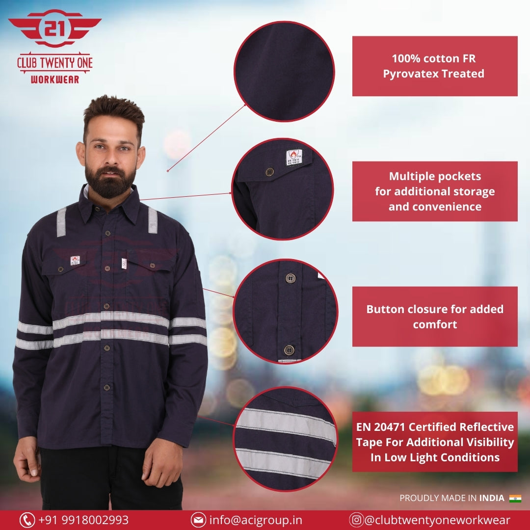 Port Flame Shirt - Navy Blue