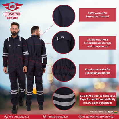 Port Flame Coverall - Navy Blue