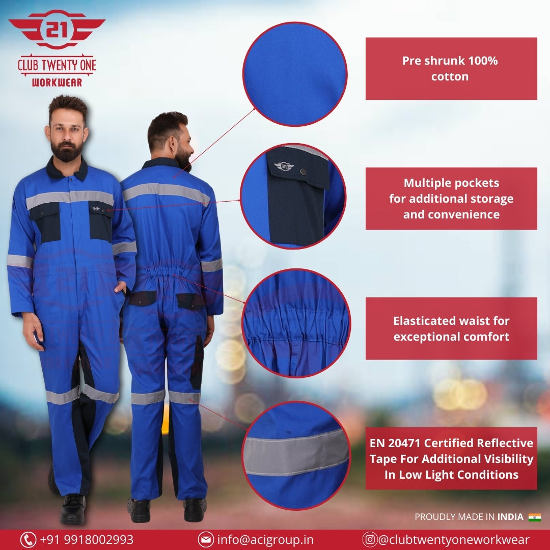 Brooklyn Coverall - Royal Blue/Navy