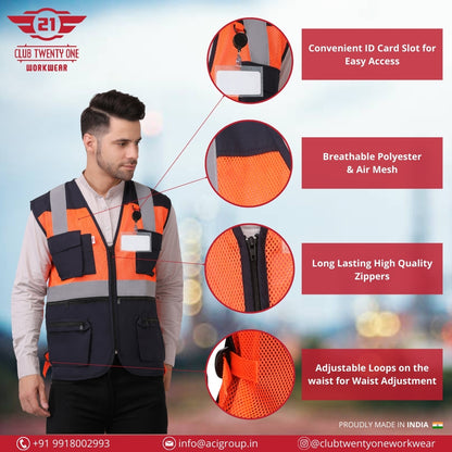 Safex Ultra Vest - Orange/Navy Blue
