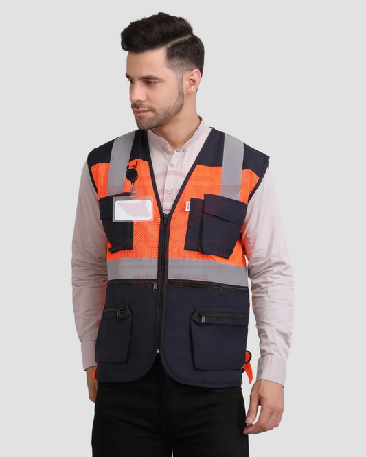 Safex Ultra Vest - Orange/Navy Blue