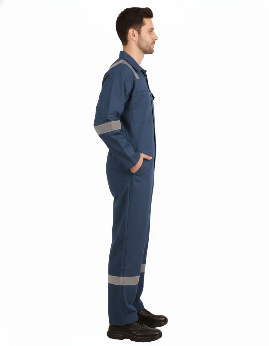 Poly-Cot Coverall - Navy Blue