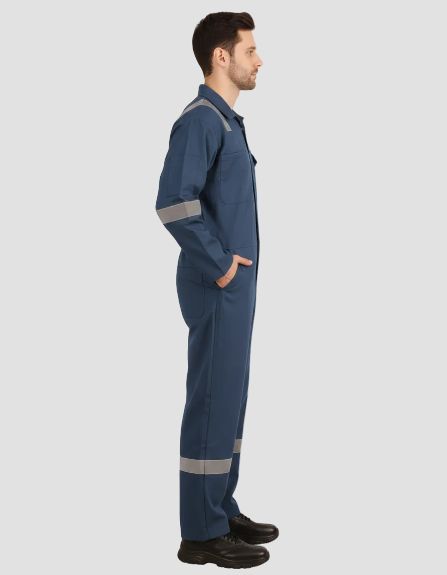Poly-Cot Coverall - Navy Blue