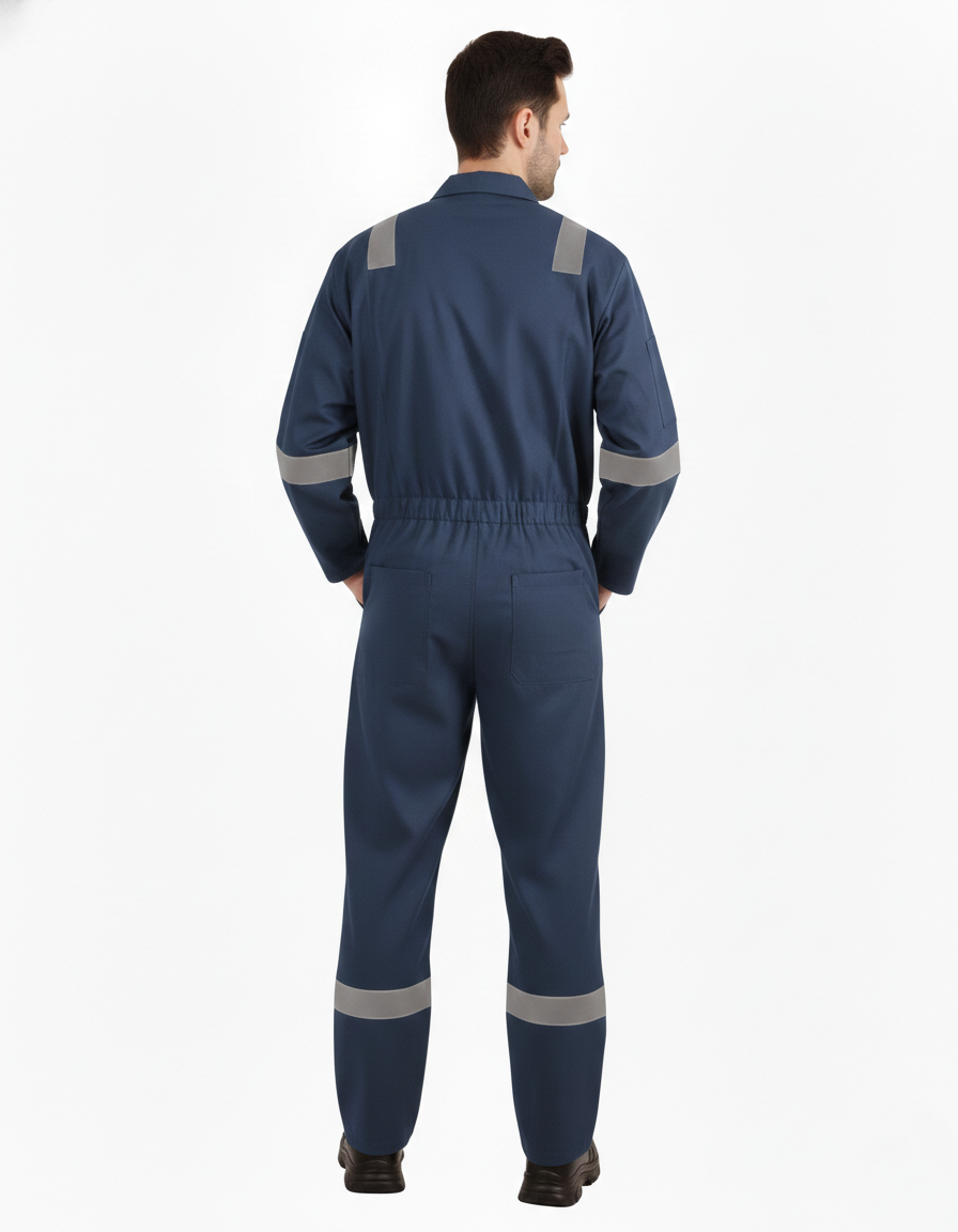 Poly-Cot Coverall - Navy Blue