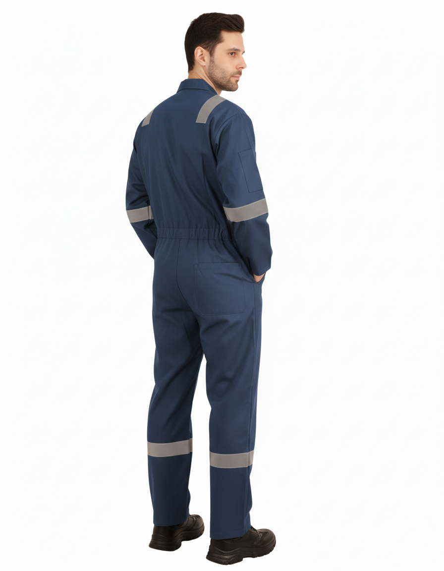 Poly-Cot Coverall - Navy Blue