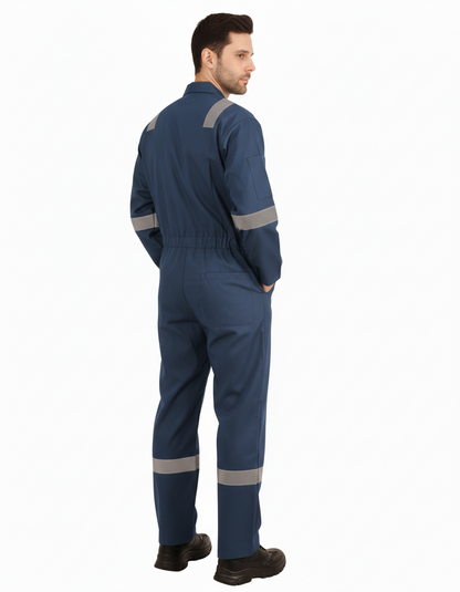 Poly-Cot Coverall - Navy Blue