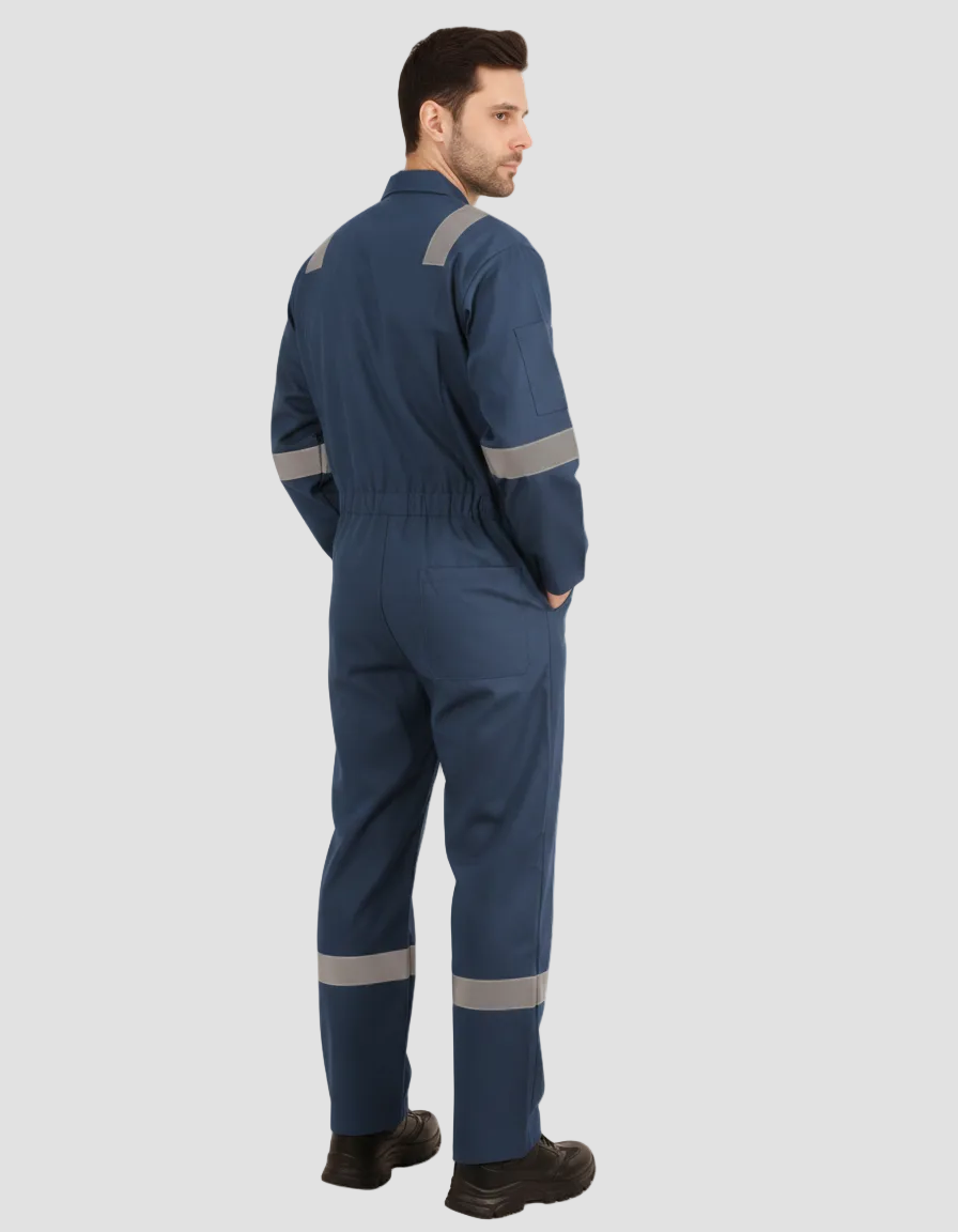 Poly-Cot Coverall - Navy Blue
