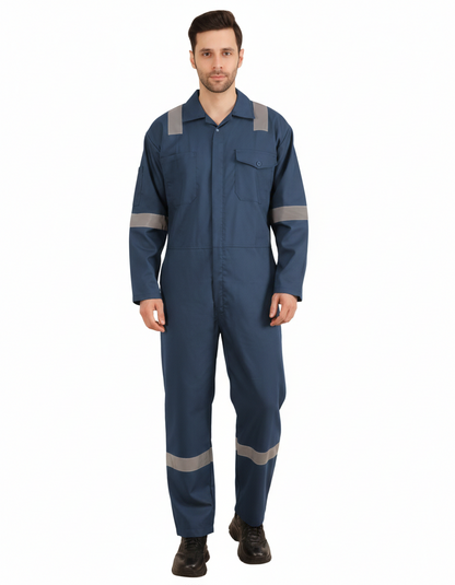 Poly-Cot Coverall - Navy Blue