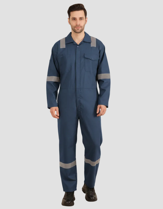 Poly-Cot Coverall - Navy Blue