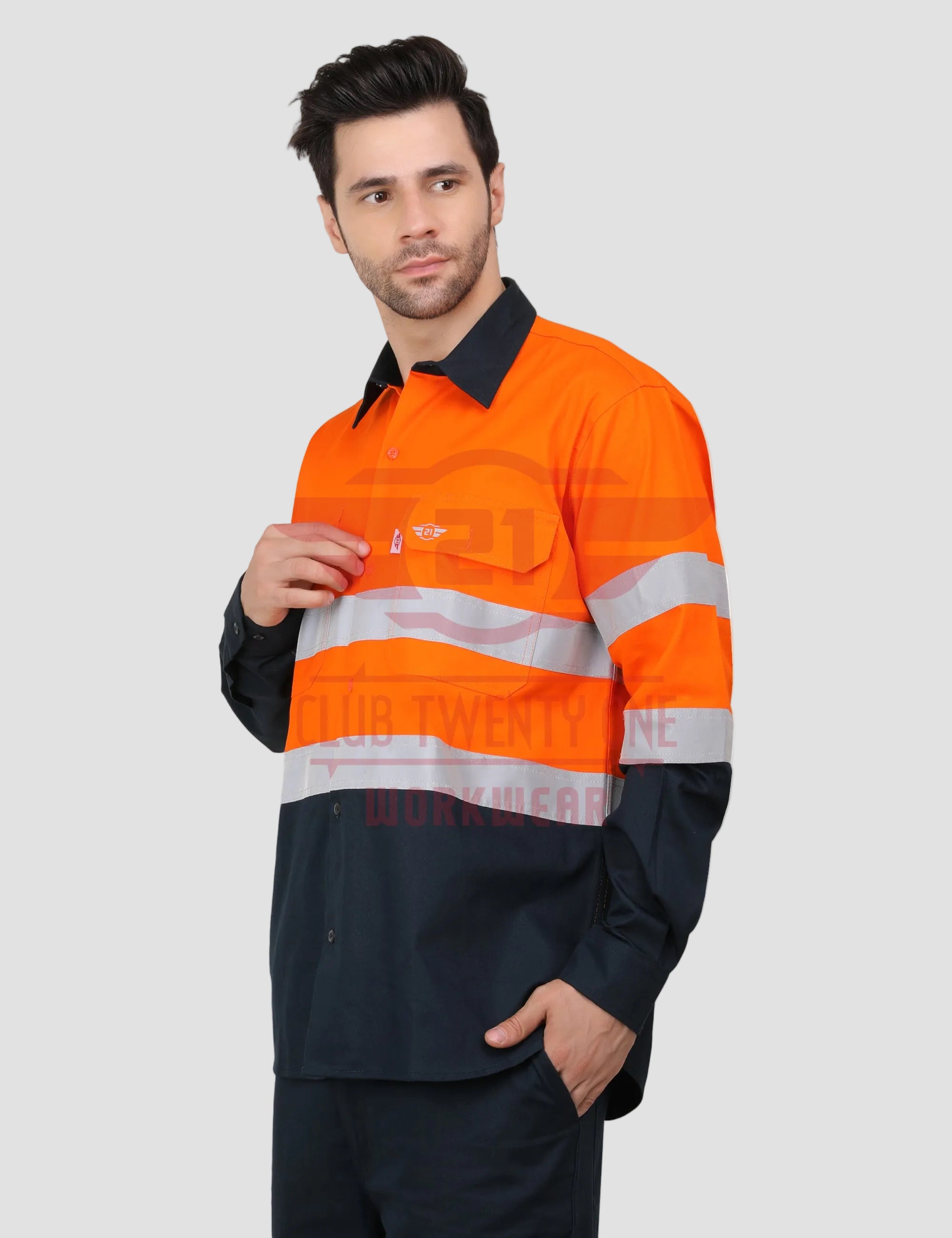 Rigmate Shirt - Orange/Navy Blue