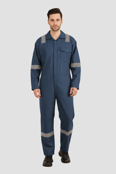 Poly-Cot Coverall - Navy Blue