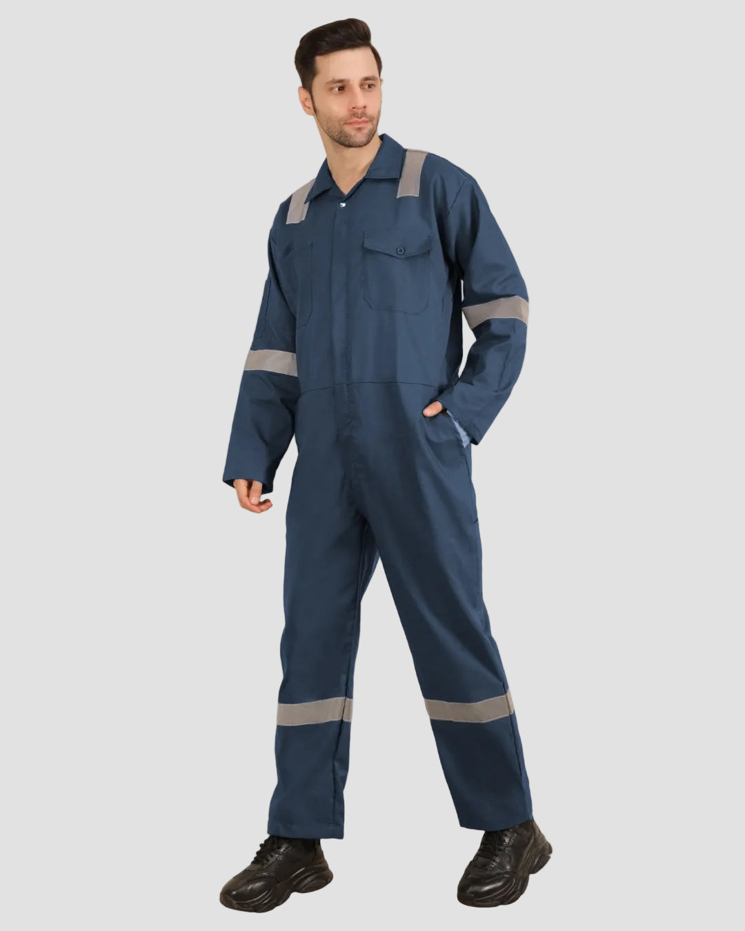 Poly-Cot Coverall - Navy Blue