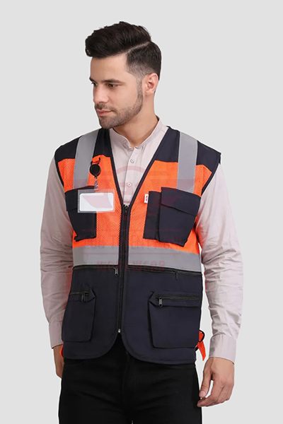 Safex Ultra Vest - Orange/Navy Blue