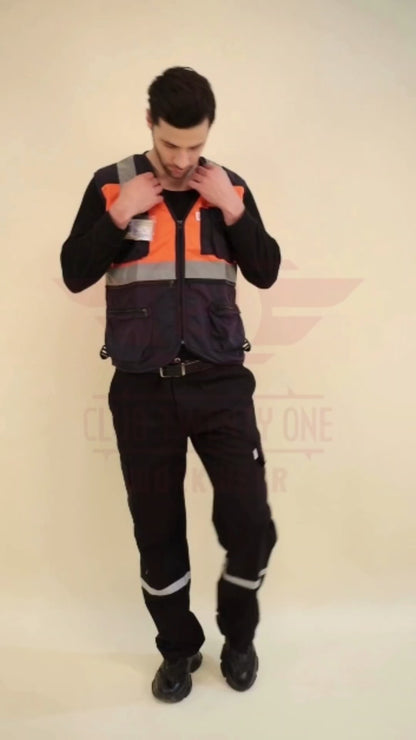 Safex Ultra Vest - Orange/Navy Blue