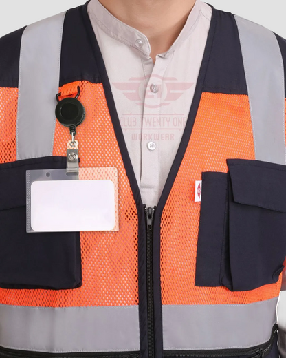 Safex Ultra Vest - Orange/Navy Blue